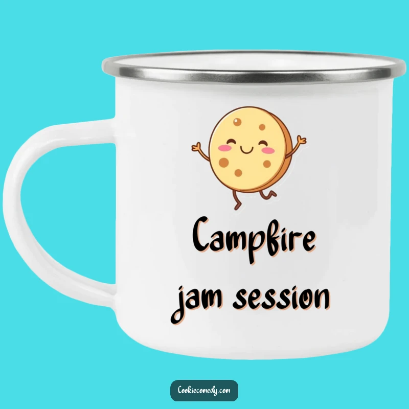 Funny Cookie Dance Camping Mug - Round Character Outdoor Gift