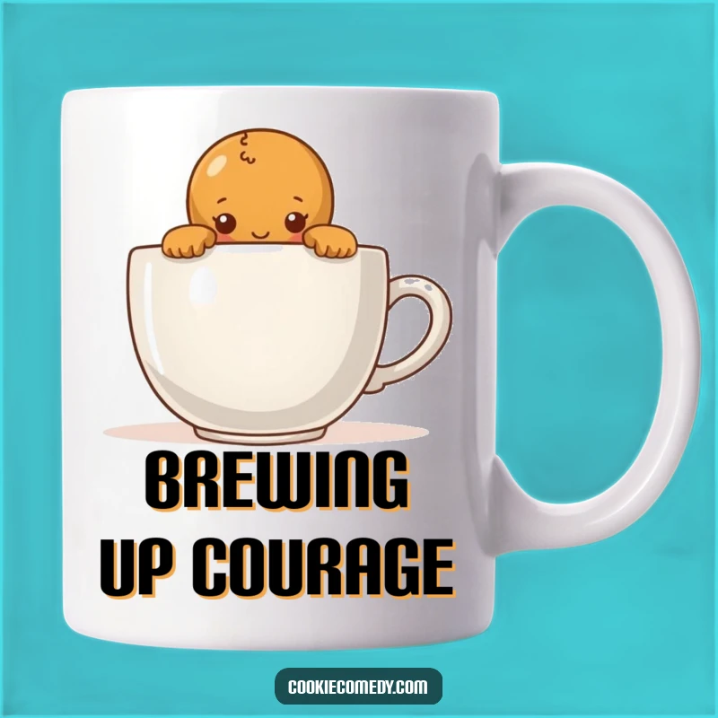 Funny Shy Gingerbread Mug: Coffee Lover's Peek, Perfect Funny Gift for Introverts