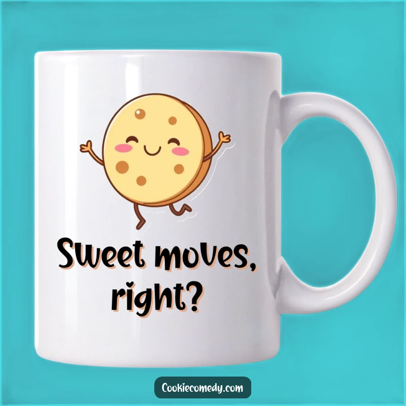 Funny Cookie Dance Mug - Round Character Sweet Treat Gift