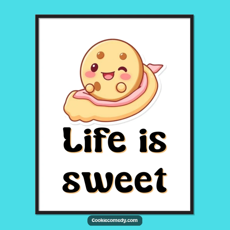 Funny Frosting Slide Cookie Digital Art: Instant Joyful Decor
