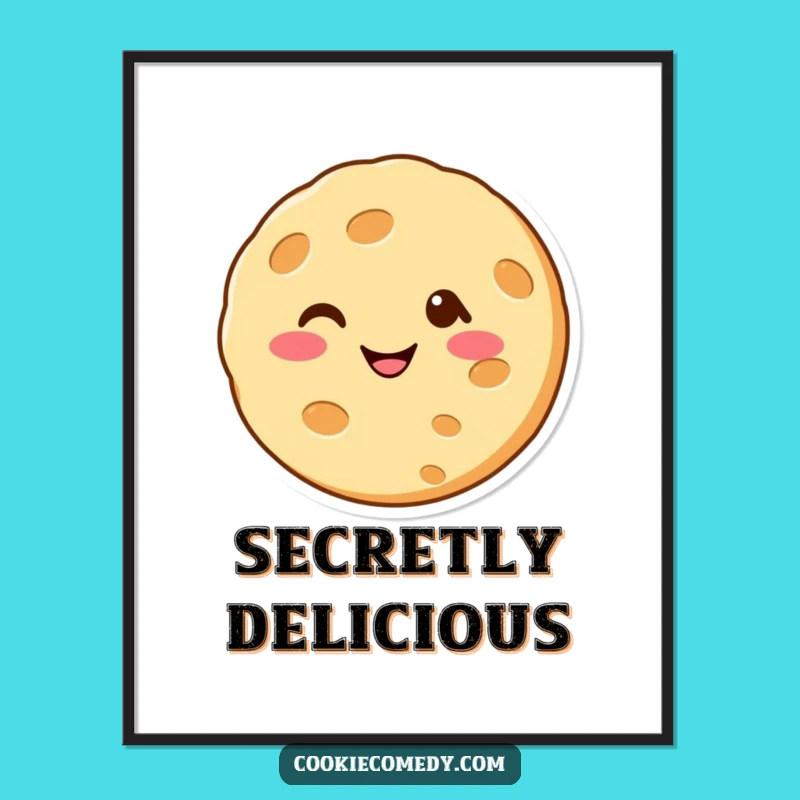 Funny Winking Cookie Digital Art: Cheerful Character for Instant Humorous Decor