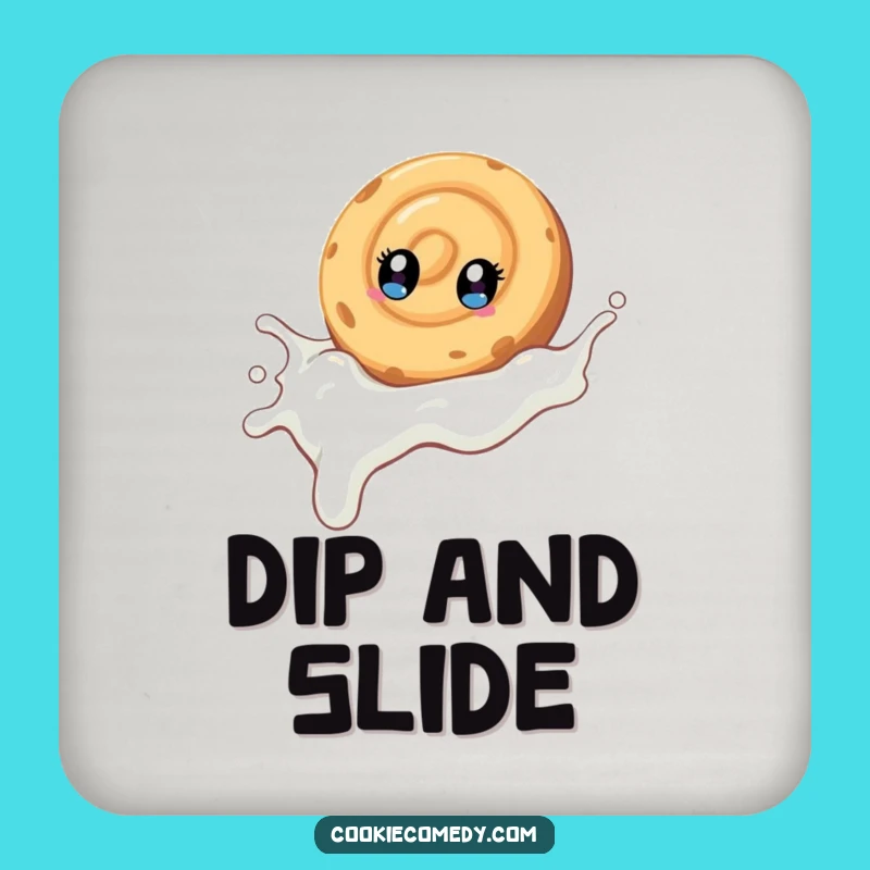 Funny Swirl Cookie Coasters: Protect Tables with a Milk Slide, Quirky Funny Gift