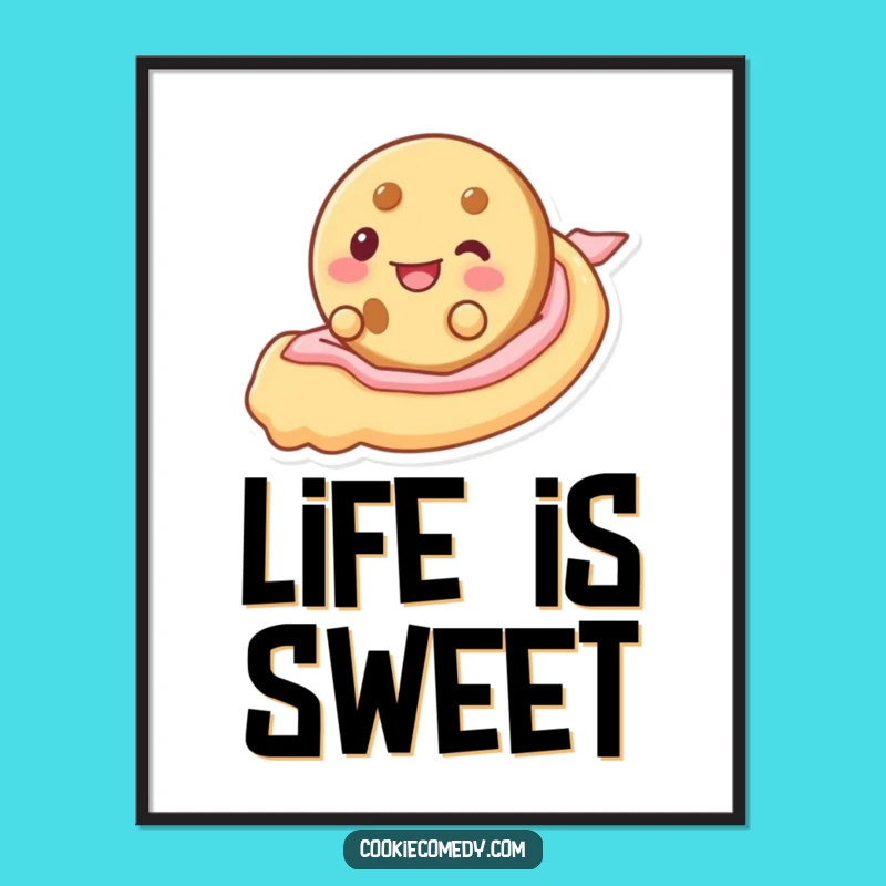 Funny Frosting Slide Cookie Poster: Joyful Wall Art & Sweet Decor
