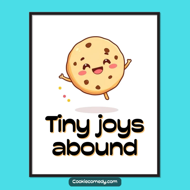 Funny Sprinkle Bounce Cookie Poster: Gleeful Wall Art & Playful Decor