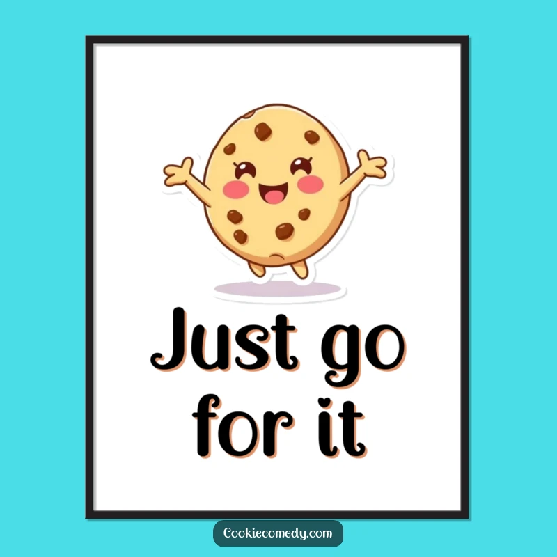 Funny Tumbling Cookie Poster: Playful Wall Art & Whimsical Decor