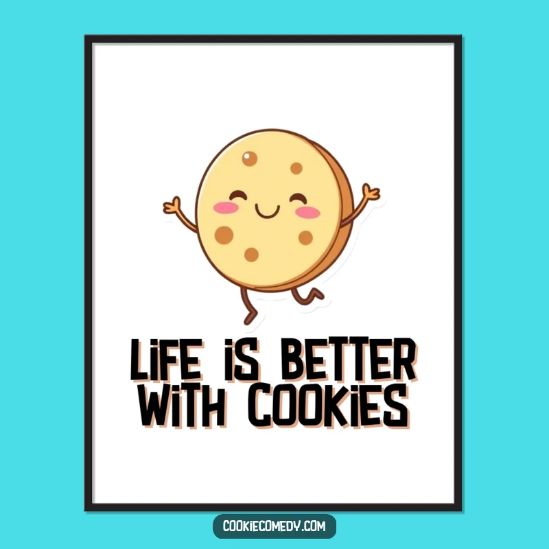 Free Printable Dancing Cookie Wall Art: Joyful Treat Downloadable Art Gift