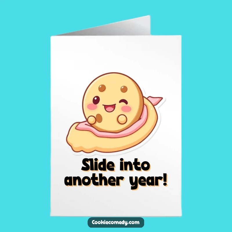 Free Printable Birthday Card: Frosting Slide Cookie, Hilarious Downloadable Gift for a Sweet Celebration