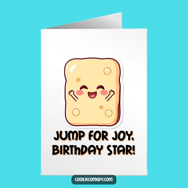 Free Printable Happy Birthday Biscuit Card - Funny Face Jumping Funny Downloadable Greeting