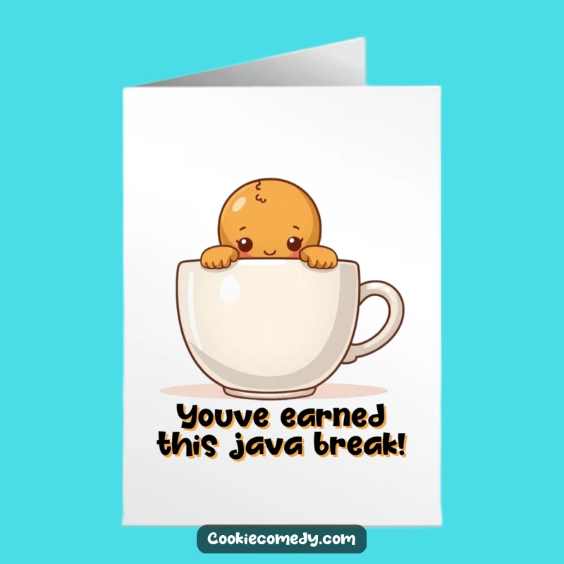 Free Printable Congrats Gingerbread Card - Shy Coffee Peek Funny Downloadable Greeting