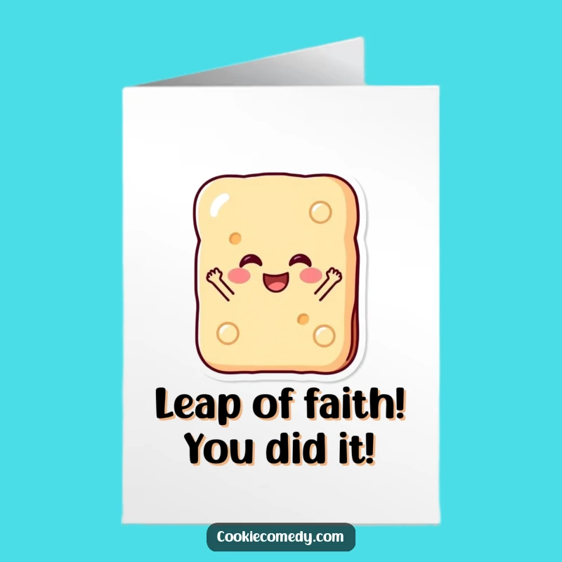 Free Printable Congratulations Biscuit Card - Joyful Jumping Funny Downloadable Greeting