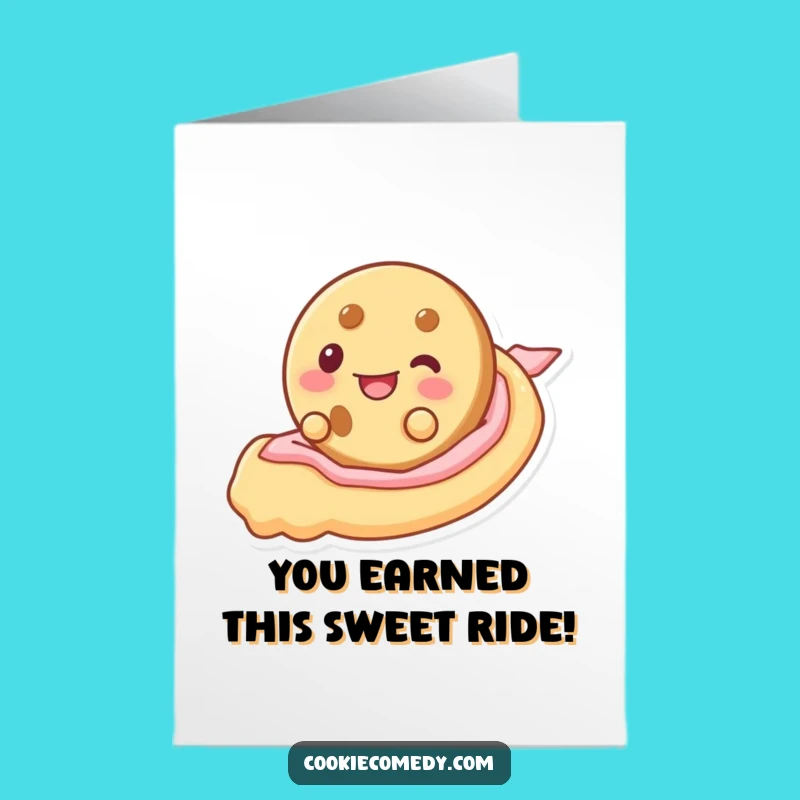 Free Printable Congrats Card: Frosting Slide Cookie, Joyful Humorous Downloadable Gift for Sweet Success