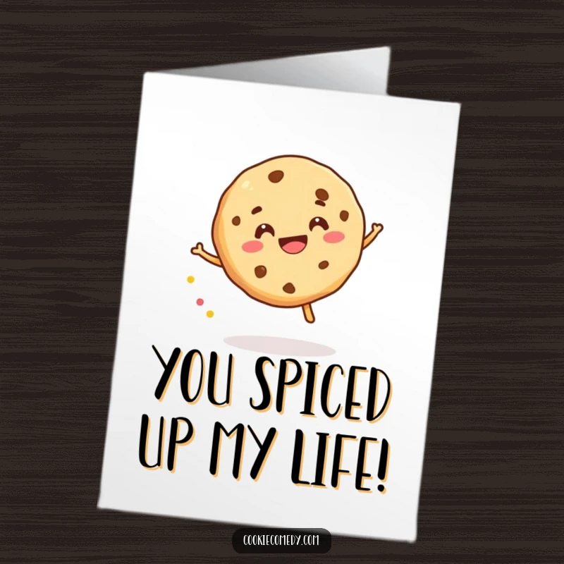 Funny Free Printable Thank You Card: Smiling Cookie Bounces a Sprinkle Merrily, a Cute and Humorous Downloadable
