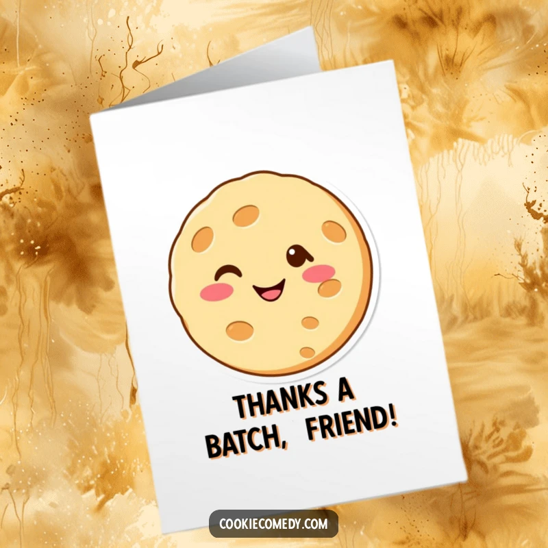 Funny Free Printable Thank You Card: Adorable Cookie Winks Expressively, a Charming Downloadable for Showing Appreciation