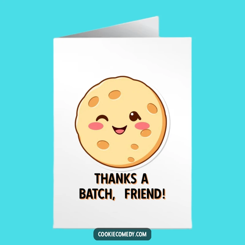 Free Printable Thank You Card: Winking Cookie Character, Heartfelt & Humorous Downloadable Gratitude Gift