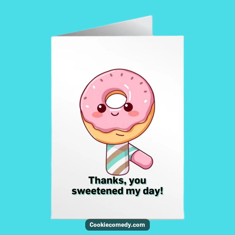 Free Printable Thank You Donut Card - Candy Cane Balance Funny Downloadable Greeting