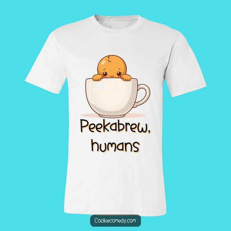 Funny Shy Gingerbread T-Shirt: Coffee Peeker, Hilarious Gift for Introvert Fans