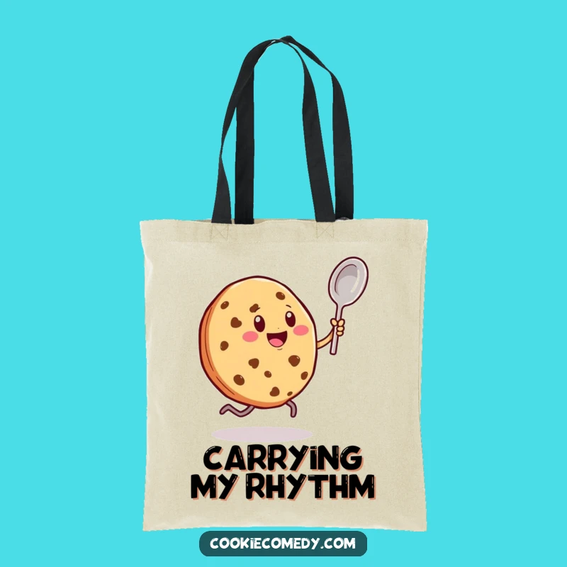 Funny Dancing Spoon Cookie Tote Bag: Carry Your Rhythm & Fun