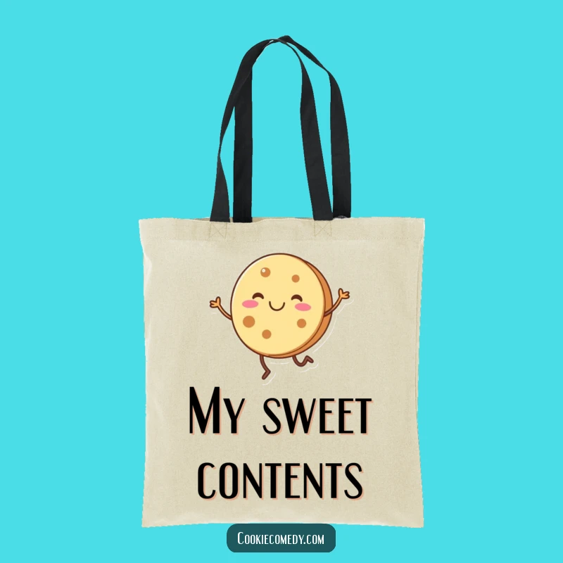 Funny Cookie Dance Tote Bag - Round Character Shopping Gift